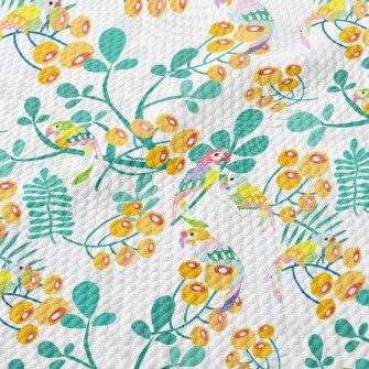 Parrot And Orange Blossom Birdseye Piqué
