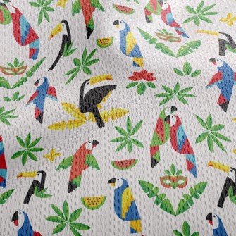 Watermelon Parrot Toucan Athletic Mesh Flat Back