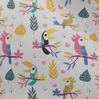 Cute Toucan And Parrot Chiffon