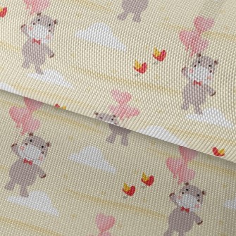 Love Balloon Hippopotamus Waterproof Oxford