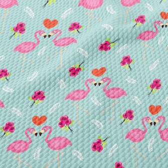 Flamingo And Rose Birdseye Piqué