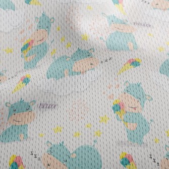 Baby Hippopotamus Athletic Mesh Flat Back