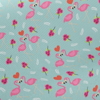 Flamingo And Rose Twill