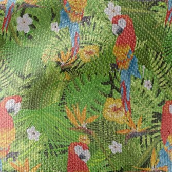 Flowers And Parrots Waterproof Canvas
