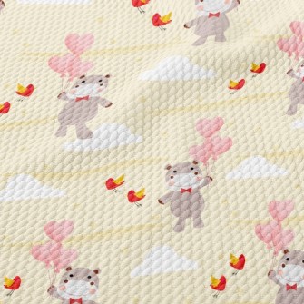 Love Balloon Hippopotamus Birdseye Piqué