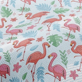 Tropical Leaves Flamingo Performance Linen