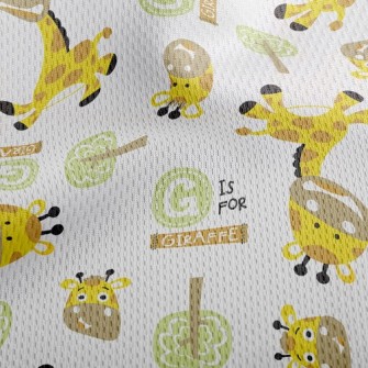 Tree Giraffe Athletic Mesh Flat Back