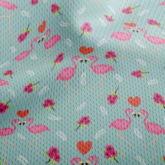 Flamingo And Rose Athletic Mesh Flat Back