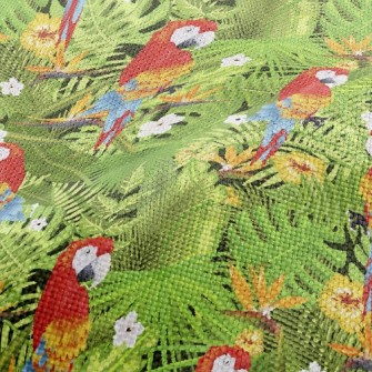 Flowers And Parrots Performance Linen