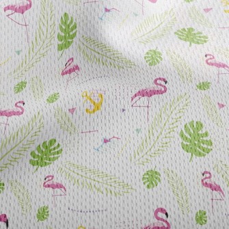 Green Leaf Flamingo Athletic Mesh Flat Back