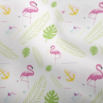 Green Leaf Flamingo Dobby