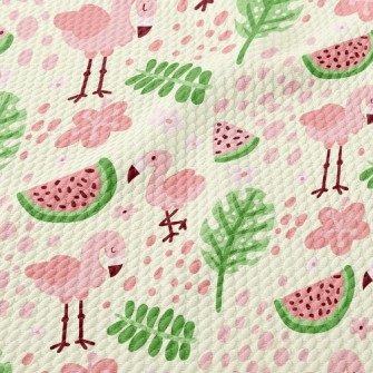 Watermelon And Flamingo Birdseye Piqué