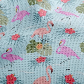 Hibiscus And Flamingo Athletic Mesh Flat Back