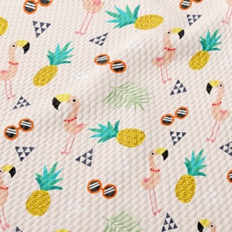Pineapple Sunglasses Flamingo Birdseye Piqué