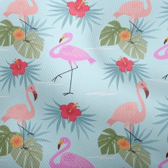 Hibiscus And Flamingo Dobby