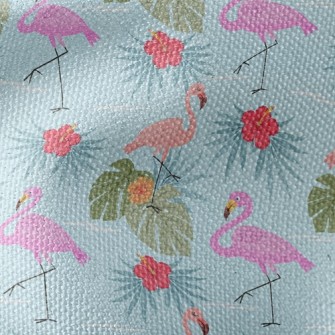 Hibiscus And Flamingo Waterproof Canvas