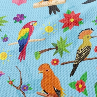 Various Parrots Birdseye Piqué