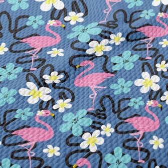 Small Flower Flamingo Birdseye Piqué