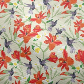 Hummingbird On Orange Flower Dobby