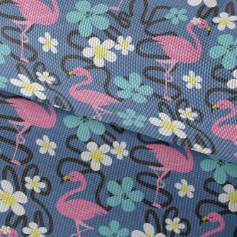 Small Flower Flamingo Waterproof Oxford