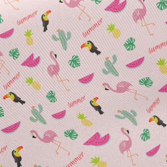 Cactus And Flamingo Twill