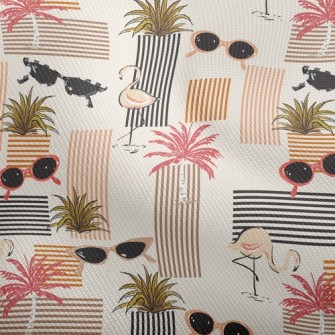 Retro Style Flamingo Dobby