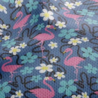 Small Flower Flamingo Athletic Mesh Flat Back