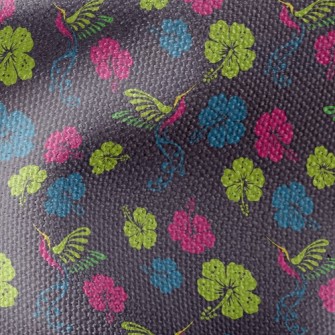 Hibiscus Flower And Hummingbir Waterproof Canvas