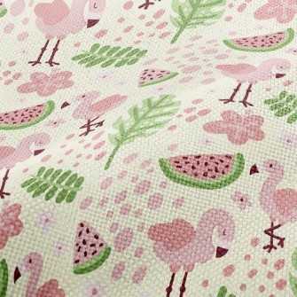 Watermelon And Flamingo Performance Linen