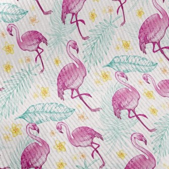 Green Leaves And Flamingos Standard Corduroy