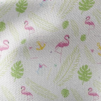 Green Leaf Flamingo Waterproof Canvas