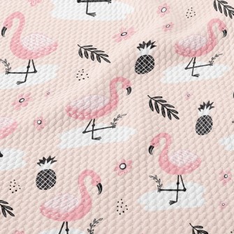 Pineapple Flamingo Birdseye Piqué