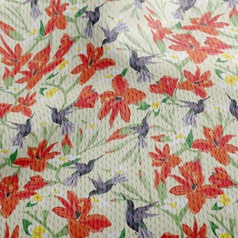 Hummingbird On Orange Flower Athletic Mesh Flat Back