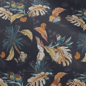 Tropical Plants And Parrots Chiffon