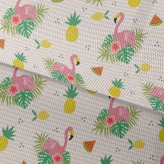 Flowers And Flamingos Waterproof Oxford