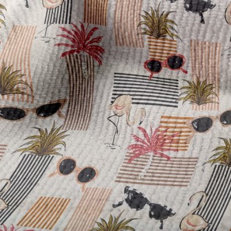 Retro Style Flamingo Terry