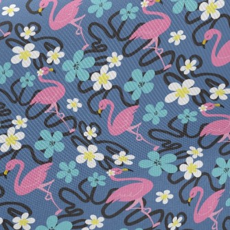 Small Flower Flamingo Twill
