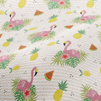 Flowers And Flamingos Performance Linen