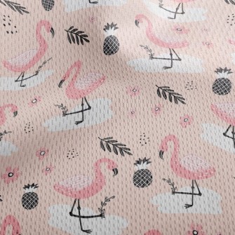 Pineapple Flamingo Athletic Mesh Flat Back