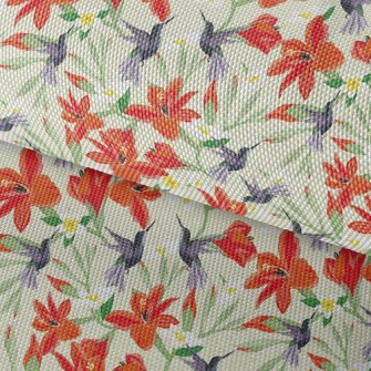 Hummingbird On Orange Flower Waterproof Oxford