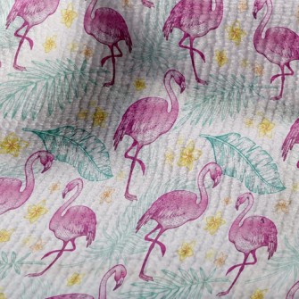 Green Leaves And Flamingos Terry