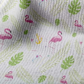 Green Leaf Flamingo Terry