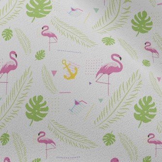 Green Leaf Flamingo Chiffon