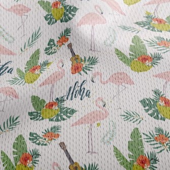 Guitar Flamingo Athletic Mesh Flat Back