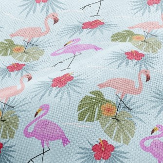 Hibiscus And Flamingo Performance Linen
