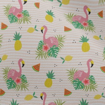 Flowers And Flamingos Chiffon