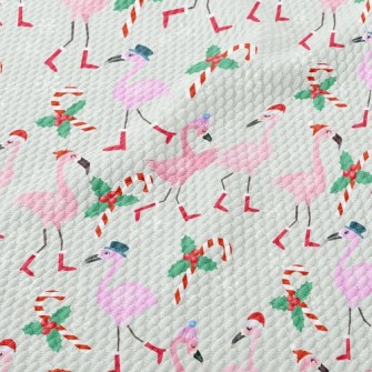Christmas Flamingo Birdseye Piqué