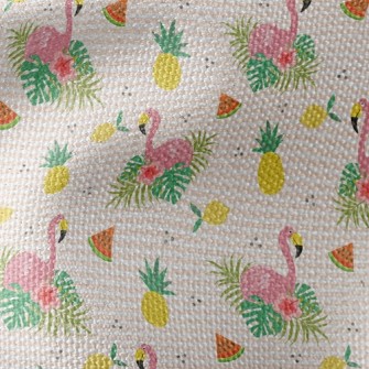 Flowers And Flamingos Waterproof Canvas