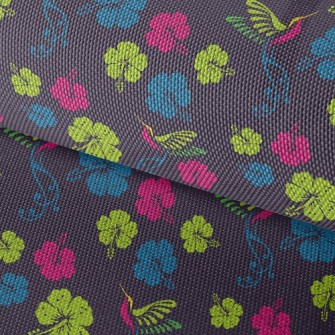 Hibiscus Flower And Hummingbir Waterproof Oxford