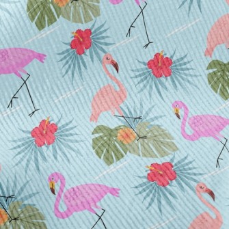 Hibiscus And Flamingo Standard Corduroy